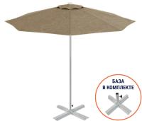 Зонт пляжный со стационарной базой Kiwi Clips&Base серебристый, тортора